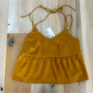 Nine West Satin Peplum Cami Tank Size S
